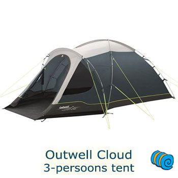 Zonnebrand Eigenlijk balkon Outwell Cloud 3-Persoonstent | Campingslaapcomfort.nl